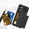 Hybrid Slide Card Slots Shockproof Cases For Samsung Galaxy S23 Ultra S22 Plus S21 FE Note 20 Fashion Hard PC Plastic Luxury Heavy Duty ID Card Pocket Back Phone Cover