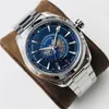 2023New VS 43mm de diamètre autour de la carte du monde peinture miroir ablation laser bleu mer relief contour 24 heures anneau de cristal dia montres pour hommes montres de créateurs