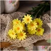 Decorative Flowers Wreaths White Daisy Bouquet Diy Home Decoration Plants Artificial Silk Fake Flower Garden Wedding Party Drop De Dh8Rb