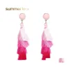 Dangle Chandelier Summer Bohemian Style Big Long Mticolor Statement Tassel Earrings For Women 4 Layered Fringe Dangling Tiered Thr Dhkod