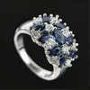 Band Rings Flower Classic Mticolor Cubic Zircon Engagement Ring Female Jewelry Sier Drop Delivery Dhizb