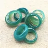 Anneaux De Mariage Pierre Naturelle Lisse Doigt Fiançailles Vert Agate Anneau De Luxe Bijoux Pour Femmes Hommes Bandes En Gros 15 MM 17 # 18 # 19 #