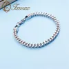Bangle Thick Wristband Charming Male Cuff Link Metal Silver Color Cuban Figaro Chain Wrist Band Bracelets For Man Punk