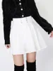 Skirts Autumn Winter Harajuku Punk Style Black And White High Waisted Lace-Up Sexy A-shaped Pleated Charming Plus Size Skirt Short