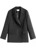 Kvinnors kostymer blazers fsle kontor damer casual vit kvinnor vår svart överdimensionerad jacka kvinnlig elegant företag kort grön kappa 230208