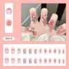False Nails 24pc Art Fake Nail Tips Full Cover Stickers Designs Clear Display Short Set Artificial Square