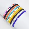 Strand Fashion Bohemian Africa Tribal Ethnic Elastic Color Harts Beaded Chain Bangle Armband For Women Summer Beach Party Sexig smycken