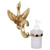 Badtillbehör Set Crystal Gold Polish Swan Badrum Hårdvara Inkludera toalettpappershållare Robe Hook and Glass Shelf Wall Mount Luxury RTS880