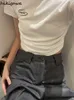 女性S TシャツファッションTシャツOネック半袖ホワイトウーマンTシャツクロップトップ
