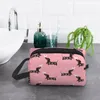 Kozmetik çantalar sosis köpek çantası kadın sevimli büyük kapasite dachshund makyaj kasası güzellik depolama tuvalet