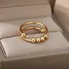 Bolas de contas para mulheres aço inoxidável girando livremente anel de ansiedade anti -estresse 2023 Antistress Spiral Bad Girlate Jewlery