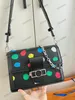 10A L Sac Cross Body YK Dauphine MM Sac à bandoulière Painted Dots Sac à main Denim Chain handle Bag Womens Designer Crossbody Luxurys Rabat Arc-en-ciel Points colorés 3D handpainte