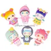 Outros 20pcs Novo desenho animado Lovela Doll Resin Components Craft Hair Bow Flatback