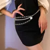 Bälten Korea Trendy midjekedja Camellia Flower Pearl Leather Belts Tillbehör för kvinnor Party Jewelry G230207