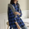 Women's Blouses Women's Shirt Striped Printed Slit Long Sleeve Button Casual Pack 2