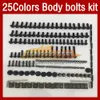 カワサキニンジャER-6n 09-11 ER6N ER 6N 6 N 09 10 11 2009 2010 2011 Moto Body Windshield Bolt Screws Nut Nuts 268pcs / set