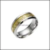 Band Rings Pretty Stainless Steel Ring Mens Gold Dragon 316L For Men Lord Wedding Male Luxury Lovers 28 W2 Drop Delivery Jewelry Dhccm