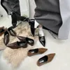 Elbise Ayakkabı Ayak Toe Kadınlar Düz Loafers Dans Ayakkabıları 2022 Yeni Gelişler Siyah Kahverengi Khaki Düz Düşük Topuklu Düz Renk Parti Dans Ayakkabıları 39 T230208