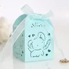 Geschenkomschakeling 20 stks Olifantvormige snoepdoos met jongensmeisje Baby shower chocolade roze blauwe dozen voor gastkinderen Verjaardagsfeestje Decor
