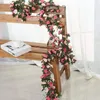 Decorative Flowers Simulation Rattan Silk Flower Green Plant Wall Landscaping Decoration Ceiling Wedding Stage Around Vine Vines.