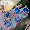 8 Stijlen Fijne kwaliteit aangepaste foto hanger ketting kubieke zirkoon hiphop gepersonaliseerde doe -het diy foto sieraden bijoux verjaardagscadeaus voor paar liefhebbers moeder