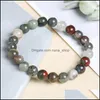 Other 8Mm African Bloodstone Bracelet Gemstone White Howlite Elastic Beaded Good Luck 848 Q2 Drop Delivery Jewelry Dhlas