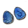 Encantos Colgante de piedra natural Irregar Forma Clúster de cristal azul para la fabricación de joyas DIY Pulsera Collar Pendiente Accesorios Dhaz8