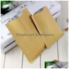 Sacchetti di imballaggio regalo 200 Pz / lotto 8 formati Open Top Piatto Kraft Carta Al Foil Laminato Sacchetto termosaldato Sacchetti sottovuoto Imballaggio alimentare Goccia Dhqm6