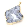 Pendant Necklaces Natural Stone Crystal Bud Gilt Edge Irregular For Jewelry MakingDIY Necklace Earring Accessories Healing Gems Charm Gift