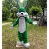 Halloween Green Rabbit Mascot Costumes Cartoon Character Outfit Suit Xmas Outdoor Party Outfit Adult Size Promotional Advertising Clothings