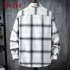 Chemises décontractées pour hommes zongke pour vêtements à manches longues à manches longues harajuku damier m3xl 230208