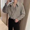 Heren Casual Shirts Business Brand Fashion Long Sleeve All Match Slim Fit Striped Formal Wear Blouse Homme S2XL 230208