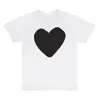 Play Designer Mens T-shirts Childrens Embroidered Love Eyes Pure Cotton White Red Heart Short-sleeved Tshirts Boys and Girls Loose Casual Tshirt Top Size 80-150 b3