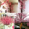 装飾的な花125cm人工桃の花プラスチックブランチシミュレーション植物フラワーブーケウェディングパーティーアレンジメント装飾