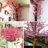 Dekorativa blommor 125 cm Artificial Peach Blossom Plastic Branch Simulation Plant Flower Bouquet Wedding Party Arrangement Decoration