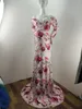 Abiti casual Maternità per Pografia Donna Gravidanza Abito con scollo a V Manica lunga Stampa Coda Vestido De Novia Emb