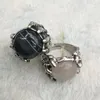 Anéis de casamento 3pcs Material de tigre masculino flexível Onyx preto com peças de metal para quaisquer dedos
