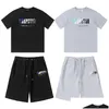 Herrspårar Summer Esigner Sportswear Fashion Mens Trapstar T Shirt Shorts Brodery Clothing Casual Street Top Drop Delivery A DHLC9