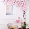 Fleurs décoratives 100 cm Faux Fleur De Cerisier Flore Branches Soie Fleur Arbre Plantes Artificielle Mariage Fond Mur Partie Maison DIY Décor