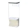 Storage Bottles 1/1.5/3L Wall Mounted Divided Rice Cereal Dispenser Kitchen Dry Container Box T3EA & Jars