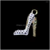Charms 10Pcs High Heels Antique Alloy Rhinestone Pendant For Crafts Bracelet Earrings Drop Delivery 202 Dhht6