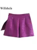 Kvinnors shorts willshela kvinnor mode texturerad skort med bågen knut hög midja