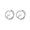 Hoop oorbellen Huggie Persoonlijkheid Simple Ins Style Geometric Pearl Fashion high-end geknoopte ronde stud voor vrouwen Gold Hoopshoop Farl22