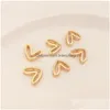 Charms 3 pezzi in ottone placcato oro pendenti pendenti con cuori cavi per gioielli che fanno orecchini fai da te collane materiale artigianale charms Dhsdw