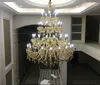 Lampadari Illuminazione moderna Grande per foyer Lampadario di cristallo sospeso Cristalli di vetro