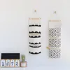 Storage Boxes Black And White Three Pockets Hanging Bag Wall Cotton Linen Fabric Art Style Nordic Home