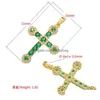 Charms Zhukou Gold Sier Color Cross Wiselant Zielony kryształ dla kobiet ręcznie robiony naszyjnik