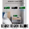 Clocks Accessories Other & AAAK -Digital Mirror Alarm Clock Desk LED With Large LCD Snooze Temperature Display Night Light For Home Bedroom