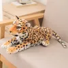 Caja de pañuelos de tigre y leopardo de simulación de 46CM, muñecos de peluche con relleno de animales para habitación, coche, sofá, soporte de papel, servilletero, regalos LA513