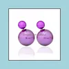 Stud Earrings Color Round Ball Earring Big Acrylic Drop Delivery Jewelry Dhps6